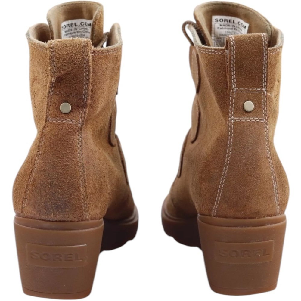 Sorel Toronto Wedge Heels Ankle Lace Up Brown Suede Light Brown Wedge Boots - Picture 8 of 12
